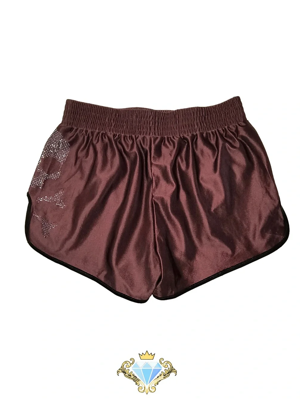 ROMWE Men’s Rhinestone Star Shorts Chocolate Brown XL EUC Streetwear